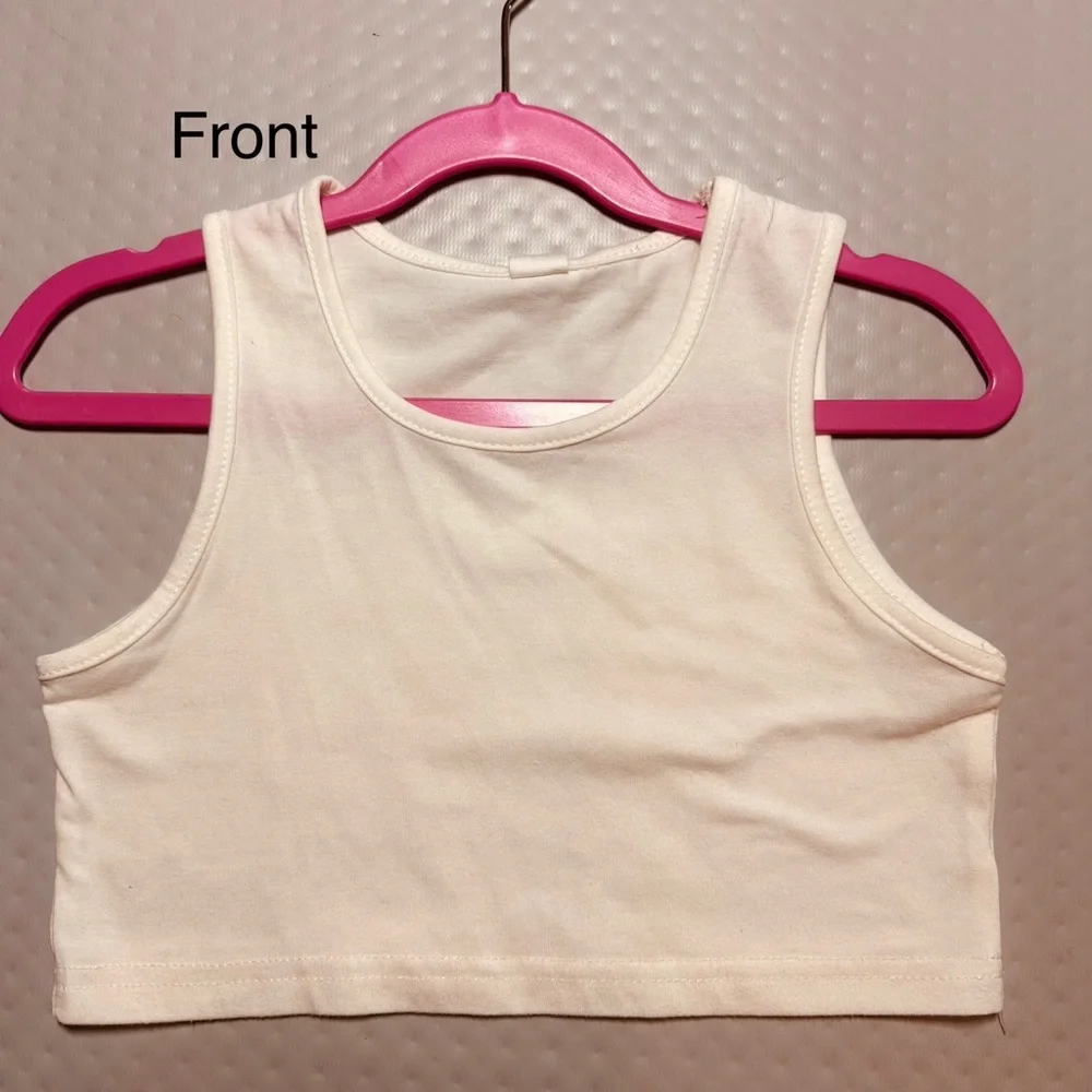 CUSTOM DANCE‎ SONGS CROP TOP CS white